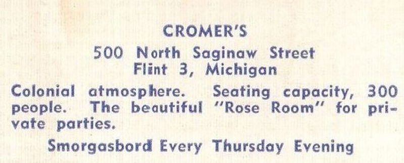 Cromers Restaurant - Vintage Post Card (newer photo)